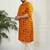 Men's yellow and cream cotton blend kurta pyjama set