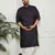 Men's blue and cream cotton blend kurta and patiala set