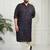 Men's blue and cream cotton blend kurta and patiala set