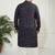 Men's blue and cream cotton blend kurta and patiala set