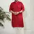 Men's blue and cream cotton blend kurta and patiala set