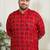 Men's blue and cream cotton blend kurta and patiala set