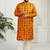 Men's yellow and cream cotton blend kurta and patiala set