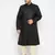 Men's black and gold silk blend sherwani set