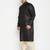 Men's black and gold silk blend sherwani set