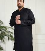 Men's black viscose kurta