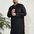 Men's black viscose kurta