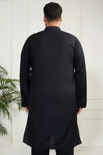 Men's black viscose kurta