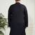 Men's black viscose kurta