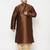 Men's coffee and gold silk blend kurta and dhoti set