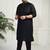 Men's black viscose kurta
