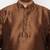 Men's coffee and gold silk blend kurta and dhoti set