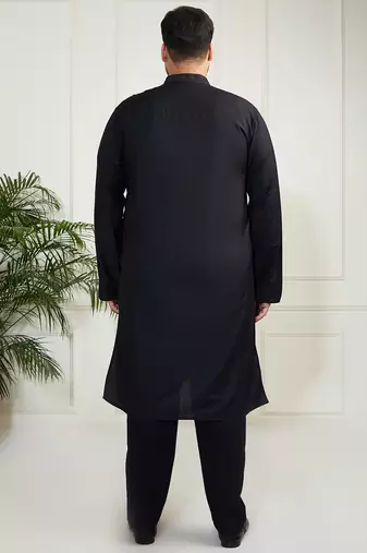 Men's black viscose kurta pyjama set