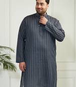 Men's grey cotton kurta