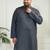 Men's grey cotton kurta