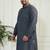 Men's grey cotton kurta