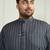 Men's grey and white cotton kurta pyjama set