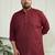 Men's maroon cotton short kurta