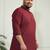 Men's maroon cotton short kurta