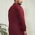 Men's maroon cotton short kurta