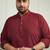Men's maroon and white cotton kurta pyjama set