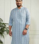 Men's Blue cotton kurta