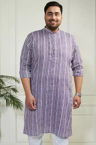 Men's purple cotton kurta