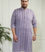 Men's purple cotton kurta