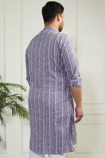 Men's purple cotton kurta