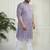 Men's purple and white cotton kurta pyjama set