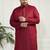Men's maroon cotton blend kurta
