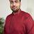 Men's maroon cotton blend kurta