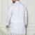 Men's white cotton blend kurta
