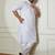 Men's white cotton blend kurta pyjama set