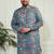 Men's aqua cotton kurta