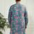 Men's aqua cotton kurta