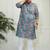 Men's aqua cotton kurta