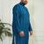 Men's indigo blue cotton kurta