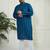 Men's indigo blue cotton kurta