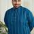 Men's indigo blue cotton kurta pyjama set