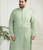 Men's green cotton kurta