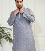 Men's grey cotton kurta