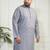 Men's grey cotton kurta