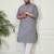 Men's grey cotton kurta