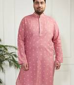 Men's pink cotton kurta