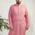 Men's pink cotton kurta