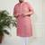 Men's pink cotton kurta