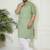 Men's green and white cotton kurta pyjama set