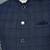 Men blue self design nehru jacket with dark blue chex