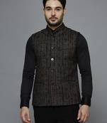 Multicolor abstract print nehru jacket